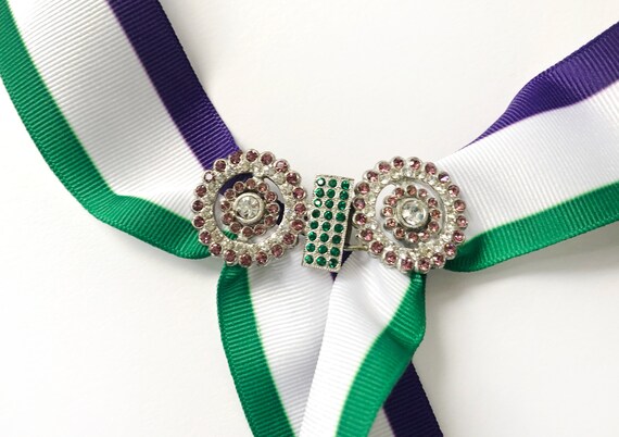 Art Deco Circle Suffragette Rhinestone Dress Belt… - image 6