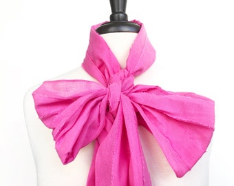 Italian pink cotton muffler scarf deadstock - retro vintage