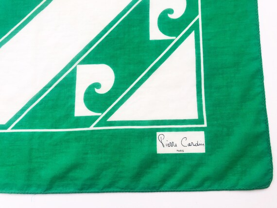 RESORT Pierre Cardin 1970's cotton scarf green an… - image 10