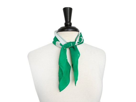 RESORT Pierre Cardin 1970's cotton scarf green an… - image 4