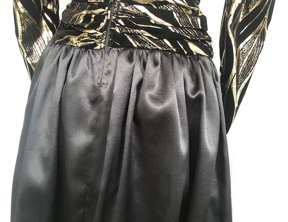 Vintage Halston III Gold Lamé Black Velvet leaf p… - image 7