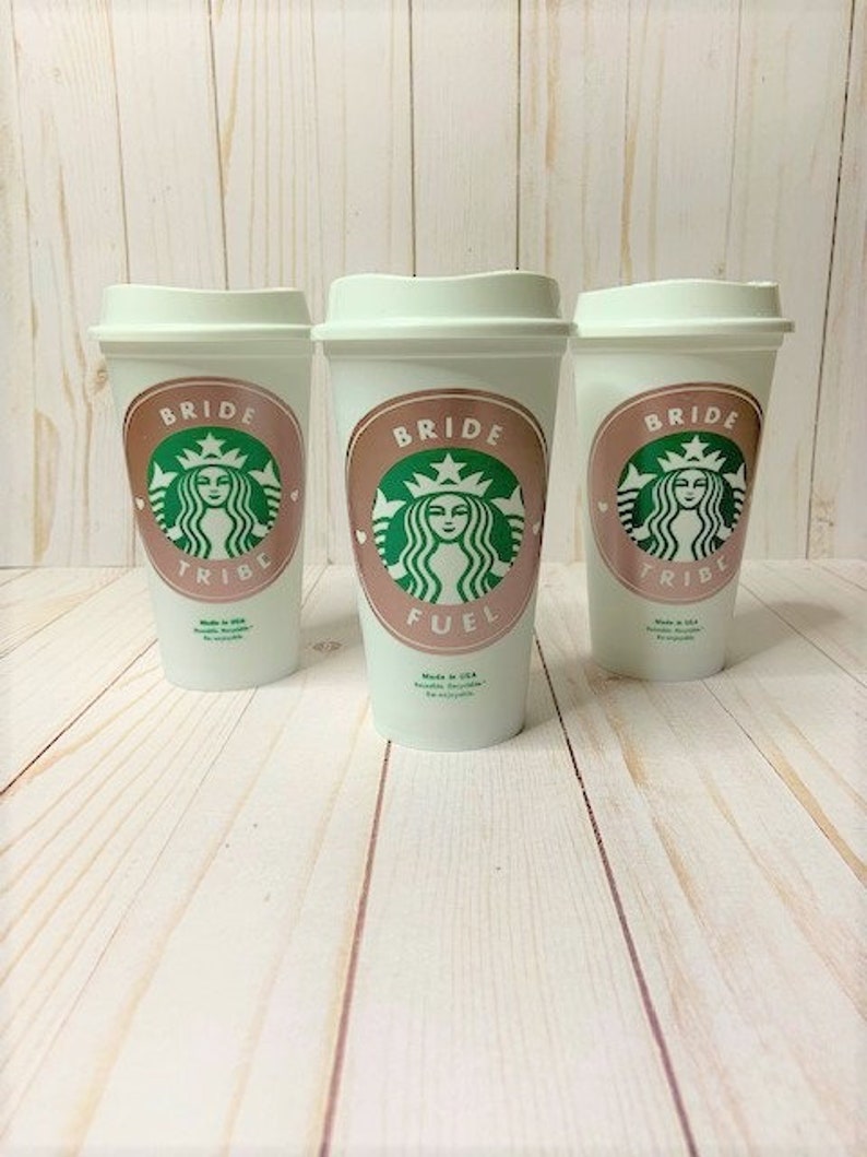 Reusable Coffee Cup Bride Tribe Starbucks Reusable Cup Bridesmaid Gift Personalized Starbucks Cup