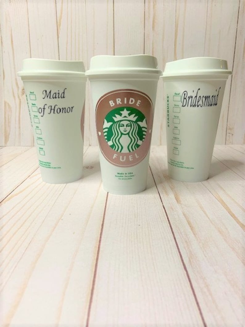 Reusable Coffee Cup Bride Tribe Starbucks Reusable Cup Bridesmaid Gift Personalized Starbucks Cup