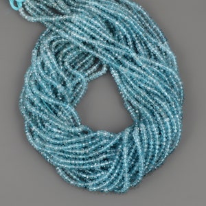 Shaded Blue Zircon Faceted Roundel Stone Zircon Stone Beads Strand Blue Zircon Gemstone Strand Faceted Stone Beads Zircon &quot;