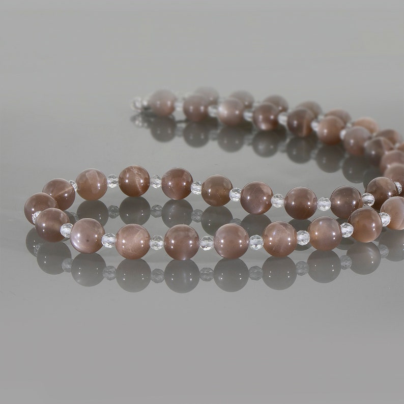 1 Strand Chocolate Moonstone Necklace AAA grade brown image 0