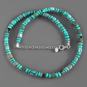 Strand Turquoise Stone Beads, BEADED TURQUOISE NECKLACE / 925 Silver Necklace Jewelry / Strand Turquoise Bead Necklace, beads Jewelry, stone