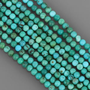 Strand Turquoise Stone Beads Natural Turquoise Gemstone Strand Beads Turquoise Gems Smooth Round,