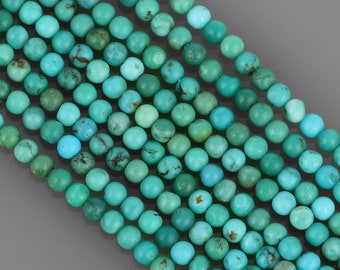 Strand Turquoise Stone Beads Natural Turquoise Gemstone Strand Beads Turquoise Gems Smooth Round,