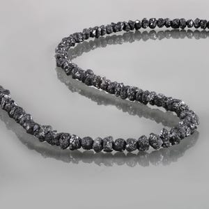 Necklace Diamond Raw, 1 Strand Black Diamond Necklace / Stone Raw Black Diamond Necklace - silver necklace diamond , necklace , diamond &quot;