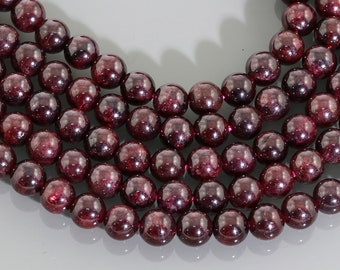 Garnet gemstone Beads, Strand Garnet Stone - Natural Garnet Gemstone Beads , Red Garnet Stone Beads Round Smooth Garnet "