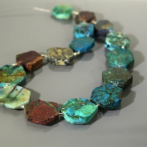 Strand Chrysocolla Raw Gemstone Beads / Natural Chrysocolla Gemstone Beads Strand Gemstone Beads,