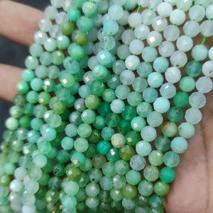Natural Chrysoprase Stone Beads - Stone Chrysoprase Gemstone Beads, Faceted Round Chrysoprase Making Jewelry Beads Chrysoprase Beads &quot;