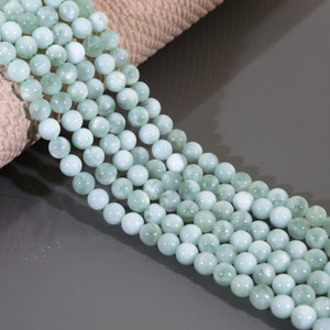 green angelite bead, natural stone green angelite round beads, stone beaded jewelry angelite stone bead gemstone, green angelite bead,