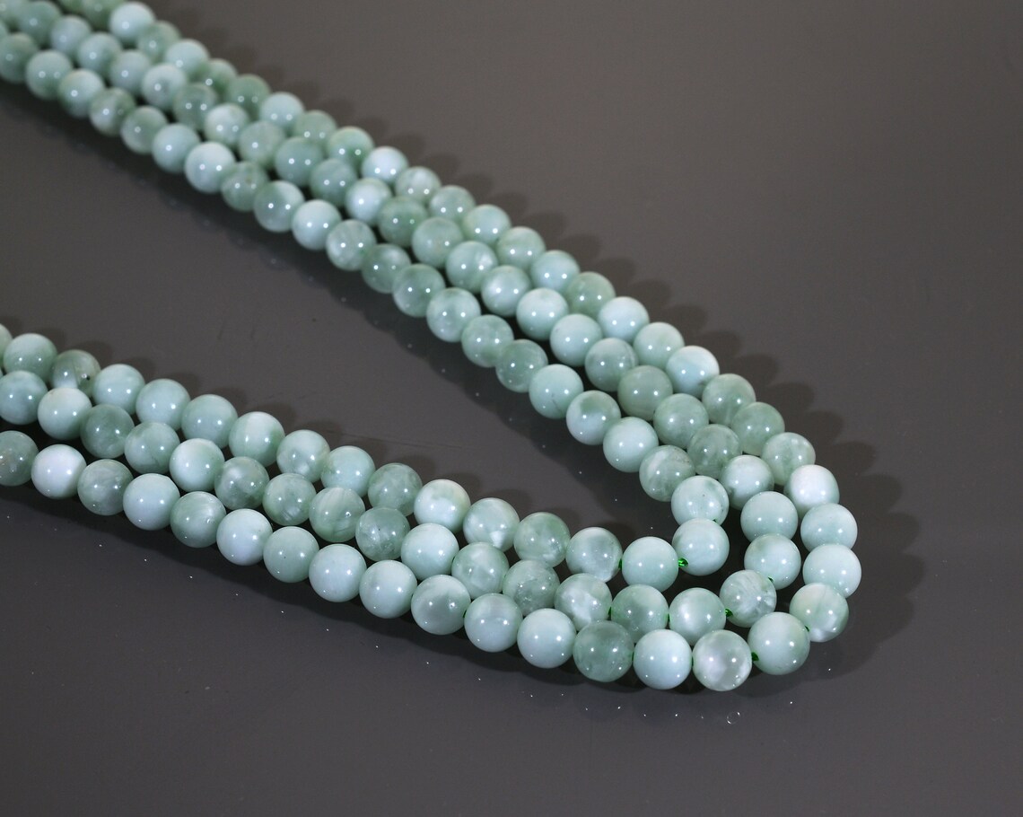 Green Angelite Bead Natural Stone Green Angelite Round Beads Etsy