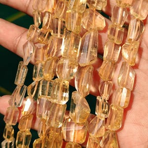 100%Natural Citrine Stone Tumble , Stone Citrine Beads Strand Gemstone Beads Citrine Gems "