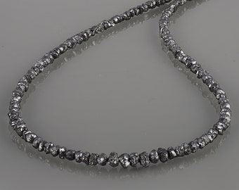 100%Natural Black Diamond Stone 3 to 5 MM Diamond, Stone Beaded Necklace Bigger Size Diamond Beads Necklace Gemstone Necklace,