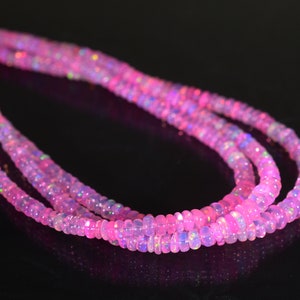Fire Opal Beads, Natural Ethiopian Opal Stone Beads, AAA Quality Opal Stone Beads Pink Opal Stone Beads, Pink Color Opal Bead Making Jewelry