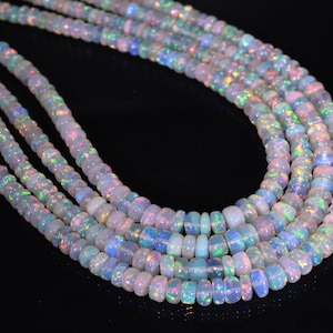 Ethiopian Opal Beads Multi Fire Opal Stone Beads, Top Quality Opal Gemstone Beads, Best Selling Opal Stone Beads Strand, Making Opal Jewelry