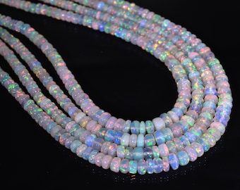 Ethiopian Opal Beads Multi Fire Opal Stone Beads, Top Quality Opal Gemstone Beads, Best Selling Opal Stone Beads Strand, Making Opal Jewelry