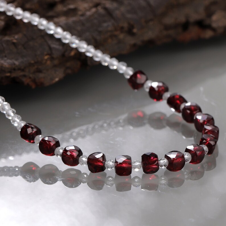 Jewelry Garnet Beads Necklace Topaz Necklace Garnet Necklace image 0