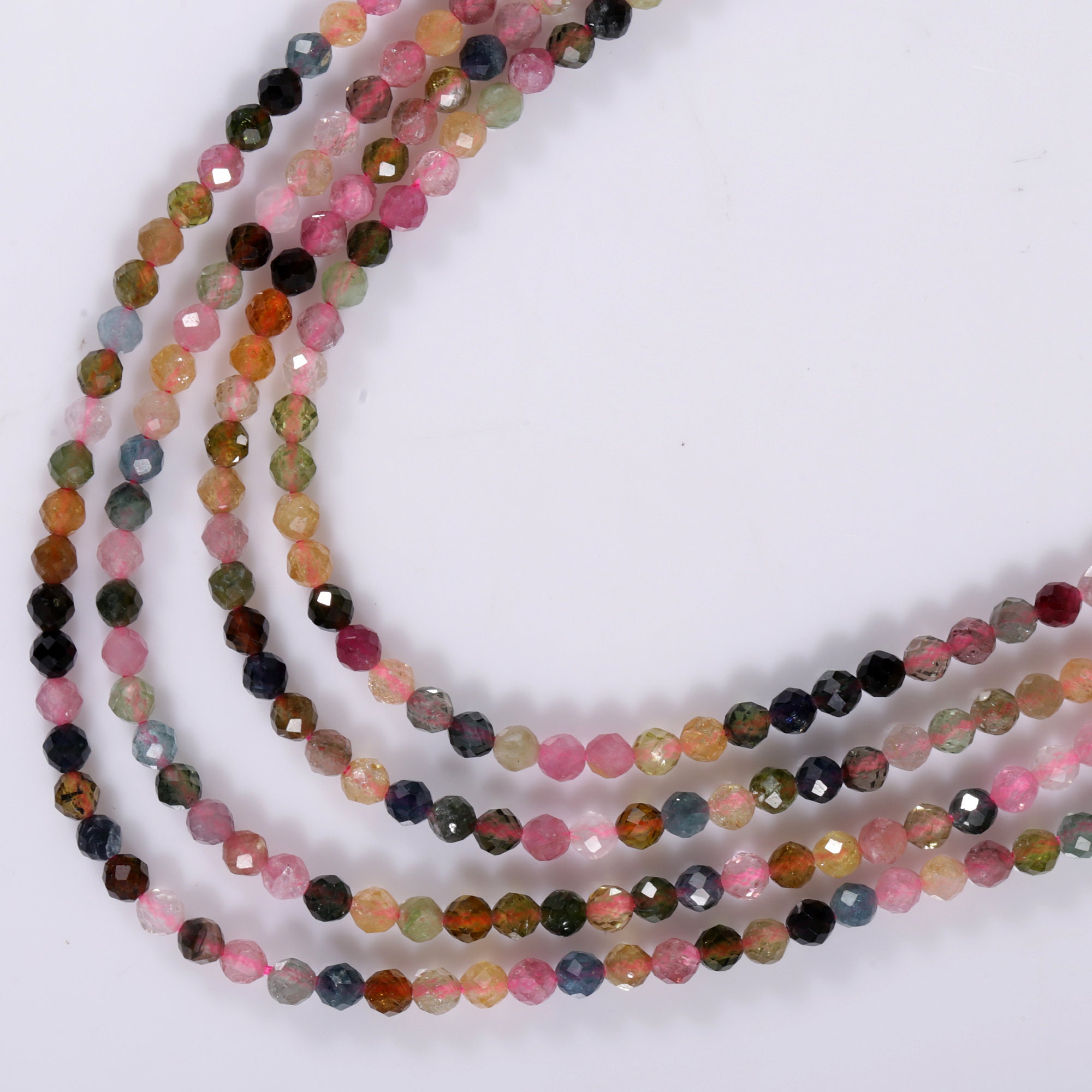 Tourmaline beads Natural Tourmaline Strand Multi tourmaline Etsy