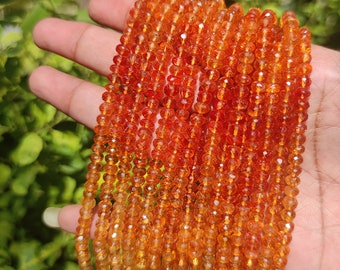 AAA+ Top Quality Natural Imperial Topaz Stone Beads, Faceted Roundel Stone Beads Imperial Topaz Gemstone Beads Making Jewelry Wonderful