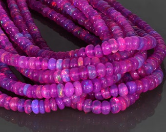 Genuine Lavender Color Ethiopian Opal Stone Beads - Top Quality Fire Opal Stone Beads,  Lavender Opal Multi Fire Making Jewelry - Opal Beads