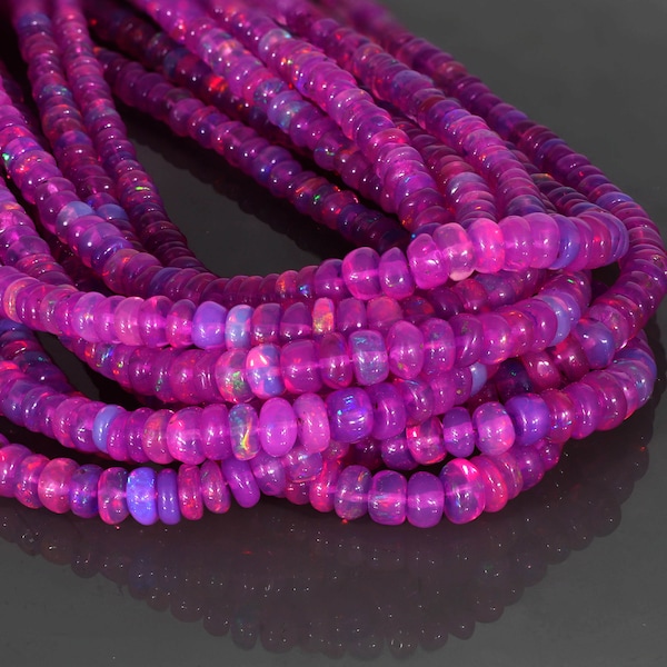 Genuine Lavender Color Ethiopian Opal Stone Beads - Top Quality Fire Opal Stone Beads,  Lavender Opal Multi Fire Making Jewelry - Opal Beads