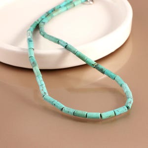 Natural Turquoise Stone Necklace, Turquoise Beads Necklace Turquoise Stone Beaded Necklace Turquoise Gemstone Necklace,