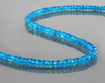 Rang De Perles Facettées En APATITE Naturelle - Pour Création De Collier Ou Bracelet - Neuf