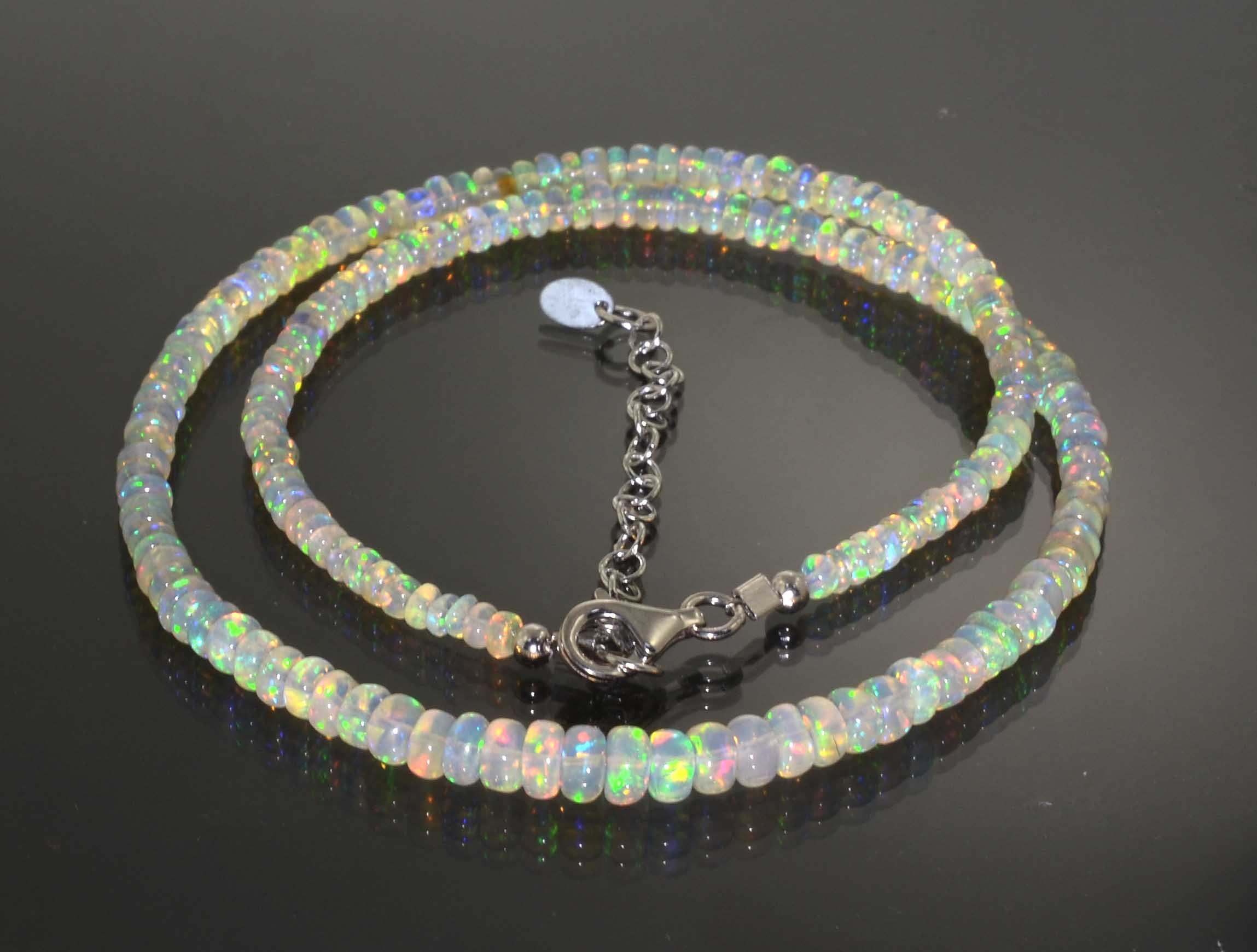 Opal Necklace-large beaded flashy Ethiopian opals – AuMaro