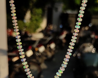 5 to 8MM Opal Beads, 100%Natural Ethiopian Opal Necklace, Opal Stone Necklace, Opal Beads Necklace Opal Mala Necklace Multi Flashy Opal ,