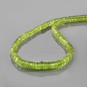 Stone Beads Peridot Beads Necklace - 100%Natural Gemstone Peridot Faceted Stone Beads Peridot Necklace &quot;