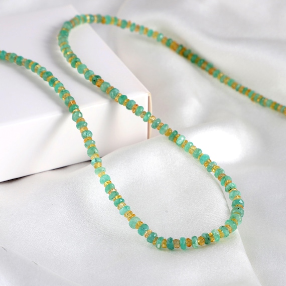 Emerald Stone Necklace Yellow Sapphire Necklace Multi Sapphire