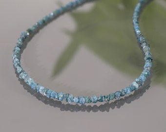 925 Silver Natural Blue Diamond Necklace,Rough Diamond Necklace - Blue Diamonds,Raw Rough Diamonds, Wholesale Price Jewelry Handmade Beads