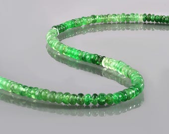 Collana di perline di tsavorite 100% naturale, collana di pietra di tsavorite verde - gioielli con pietre preziose di tsavorite a forma rotonda liscia,