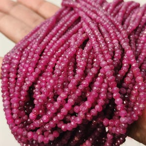 100%Natural Ruby Stone Beads, Faceted Roundel Ruby Gemstone Beads, Red Ruby Stone Beads, Roundel Ruby Stone Jewelry Beads,