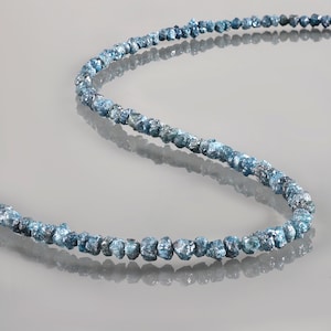925 Silver Natural Blue Diamond Necklace, Rough Diamond Necklace - Blue Diamonds, Raw Rough Diamonds, Wholesale Price Jewelry Beads Necklace