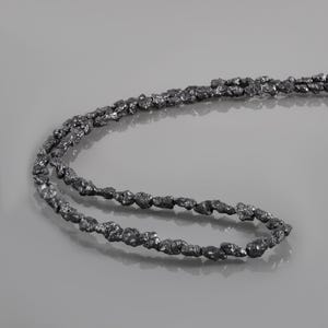 Natural Black Diamond Stone Necklace , Raw Diamond Beads Stone Necklace, stone necklace diamond gemstone necklace black diamond 925 silver
