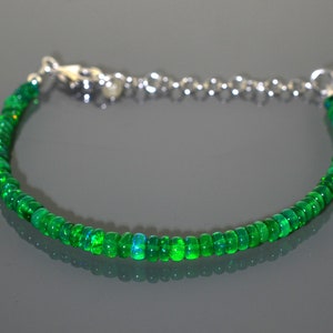 Green Opal Gemstone, Ethiopian Opal Bracelet , Green Opal Beaded Bracelet Beaded Opal Bracelet Gemstone, Smooth Roundel Fire Opal Gift