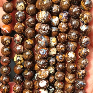 Boulder Opal Gemstone Beads, Stone Boulder Opal Stone Beads Strand Natural Boulder Opal Stone Smooth Round Boulder Opal,