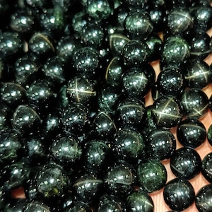 Black StarDiopside  Stone Beads Smooth Round Gemstone Beads, Strand Black Star Diopside Gems, Naturel Gemstone Beads &quot;