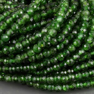 Chrome Diopside Gemstone Beads, Natural Chrome Diopside Stone Strand, Making Jewelry Chrome Diopside Faceted Stone ,