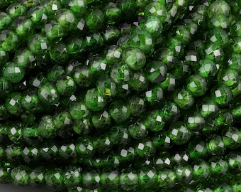Chrome Diopside Gemstone Beads, Natural Chrome Diopside Stone Strand, Making Jewelry Chrome Diopside Faceted Stone ,