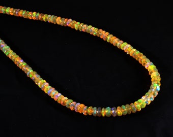 Ethiopian Opal Beads Necklace, Faceted Opal Beads Necklace Fire Opal Necklace, Stone Beads Necklace Opal Stone Necklace Opal Necklace ,