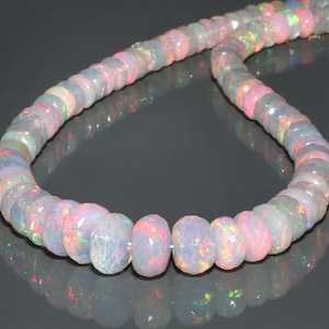 Amazing Rainbow Fire Opal Necklace, 100%Natural Ethiopian Opal Beads Necklace Opal Beaded Necklace, multi fire opal beads top quality opal,