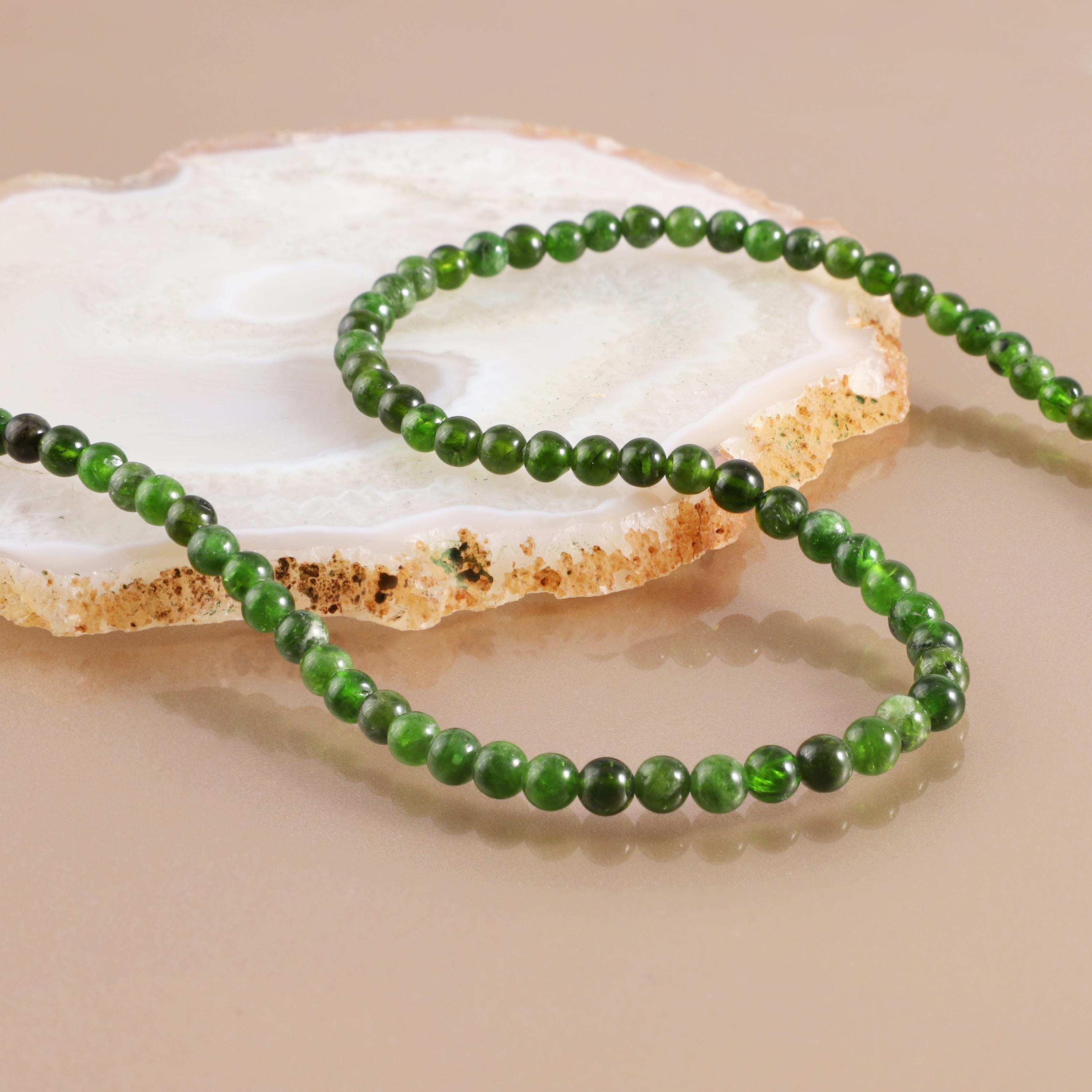 Collier En Argent Sterling Gold Filled Avec Pierre Chromo-diopside Et Péridot - Fait Main - ROSEMIMOSA