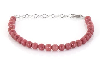 natural rhodochrosite stone bracelet - rhodochrosite balls shape stone - bracelet beaded bracelet / rhodochrosite , rhodochrosite stone ,