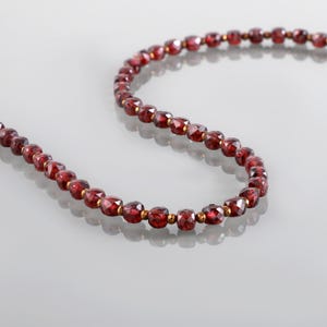 Natural Garnet Stone Necklace - Garnet Beaded Necklace , Stone Beaded Necklace Multi Gemstone Beads design Necklace ,