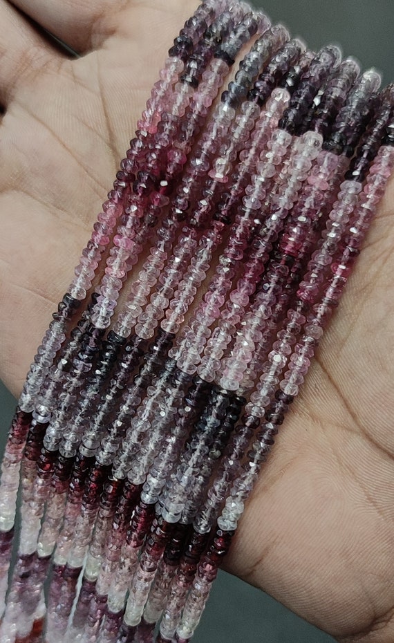 Multi Spinel Stone Faceted Roundel Beads, multi Color Stone Beads Making Jewelry, Gemstone Beads Loose Stone Beads Spinel Natural Stone "